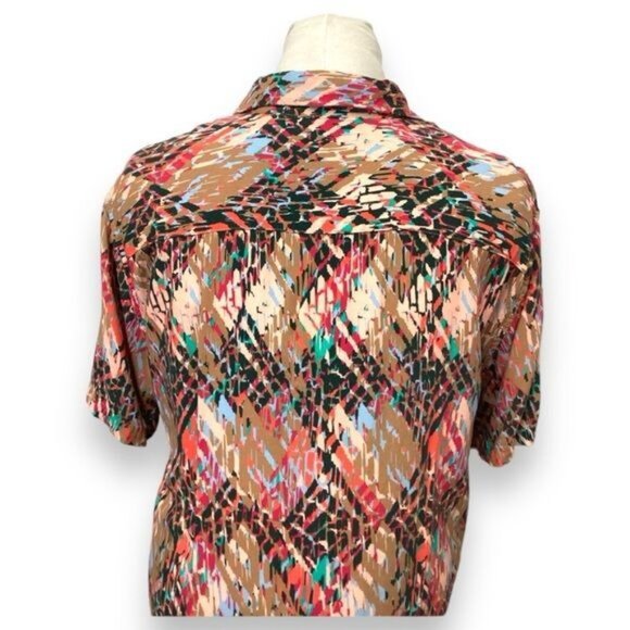 PacSun Mens Short Sleeve Button-Up Shirt Colorful Abstract Pattern Size M - Picture 4 of 7